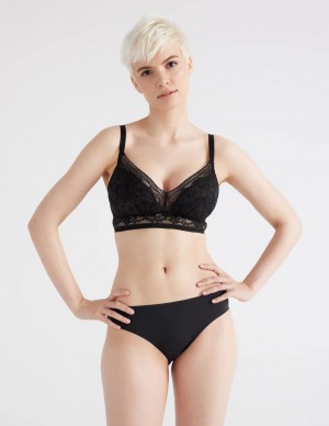 Knix Essential Lace Bikini Bottoms Black | YNHAUM-329