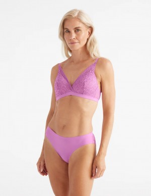 Knix Essential Lace Bikini Bottoms Purple | JRMIZW-328