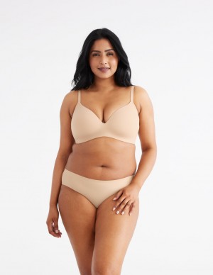 Knix Essential No-Show Bikini Bottoms Beige | VFUAPB-567