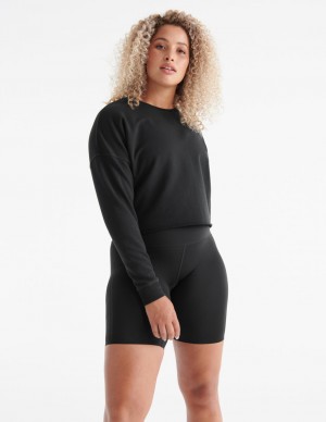 Knix Good to Go Crew Neck Sweatshirt Black | QSKXPO-039