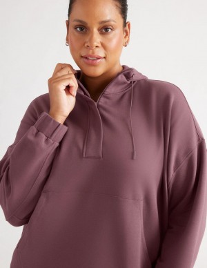 Knix Good to Go Fleece Oversized Hoodie Burgundy | OFGCWS-064