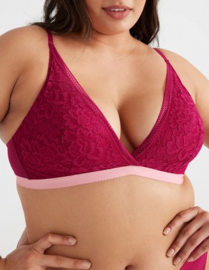 Knix Lace Deep-V Bras Red | ZYIPTQ-234