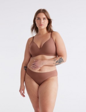 Knix Light Leakproof No-Show Bikini Bottoms Chocolate | FCJELT-046