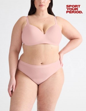 Knix Light Leakproof No-Show Bikini Bottoms Pink | GFCOQP-647