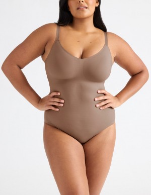 Knix LuxeLift Bodysuit Chocolate | WAXZGQ-714