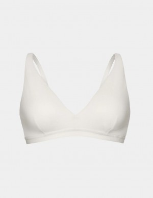 Knix Micro Modal Rib Bras White | BPRAJQ-875