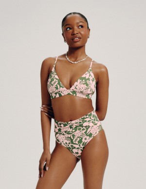 Knix Teen Period Swim Twist High Rise Bikini Bottoms Green | RKCHIJ-853