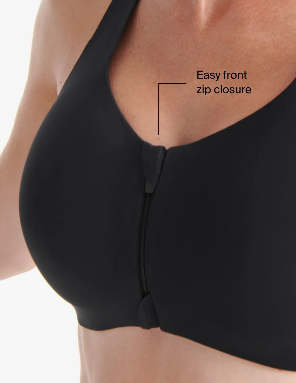 Knix Catalyst Front Zip Sports Bras Black | TAJOBM-012