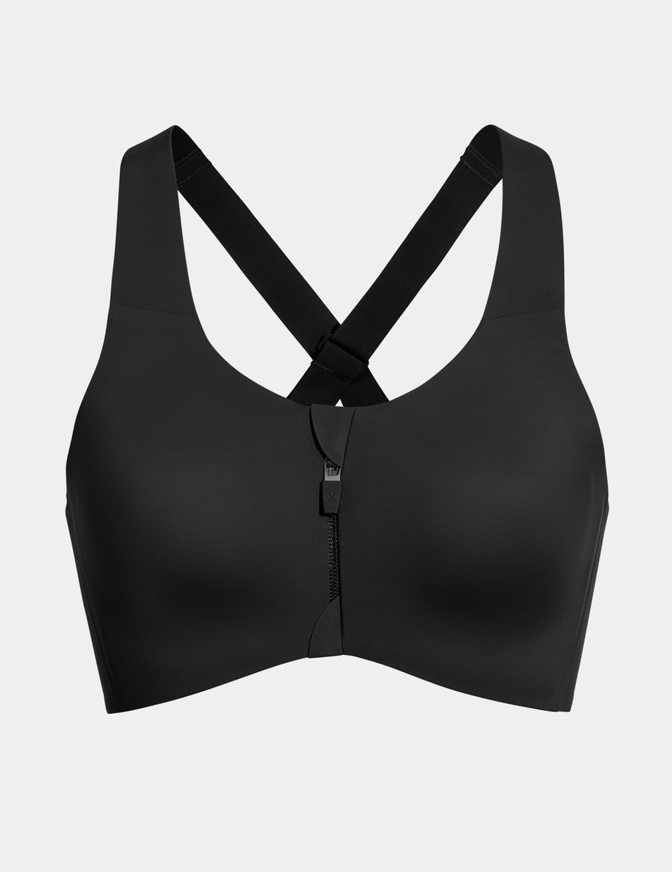 Knix Catalyst Front Zip Sports Bras Black | TAJOBM-012