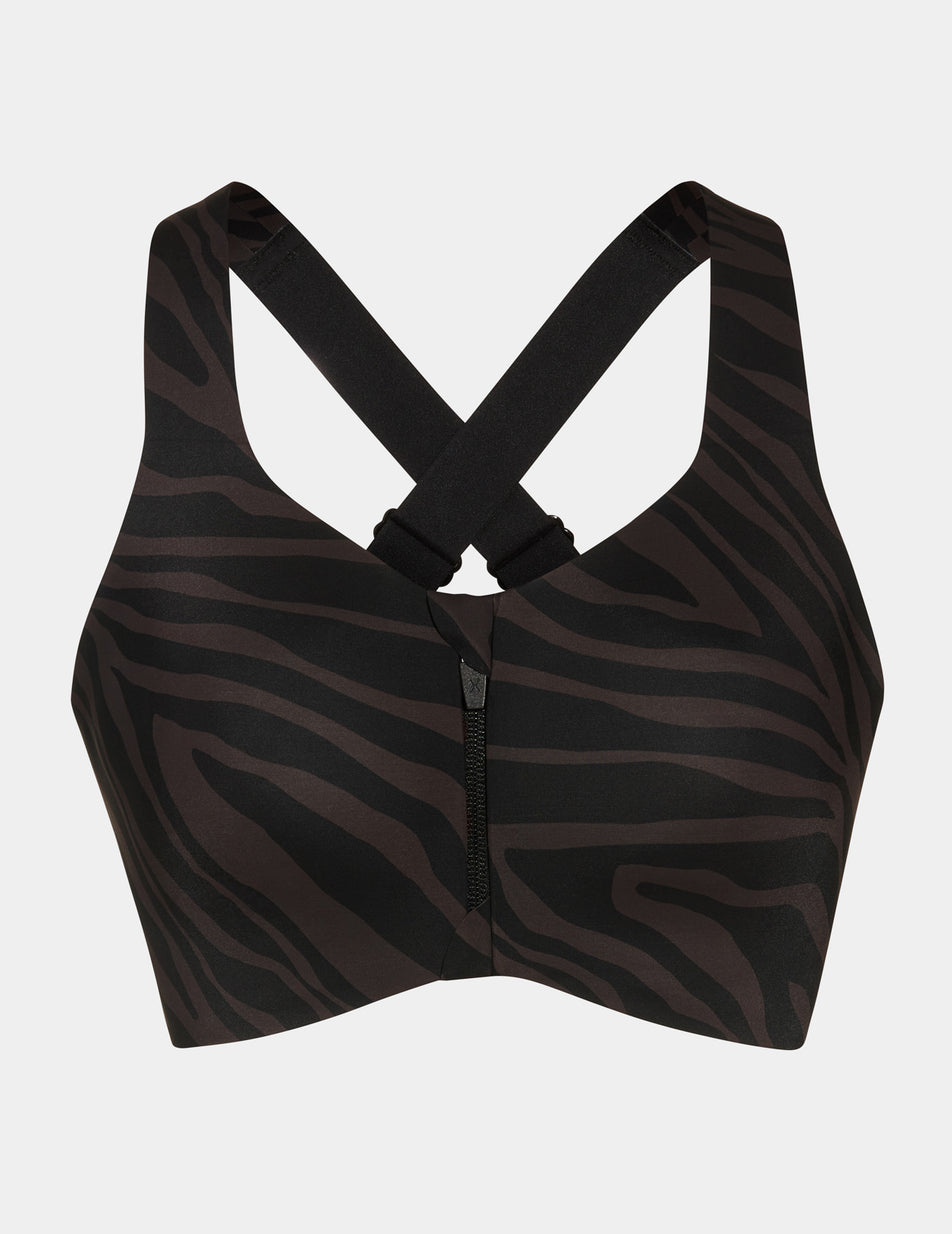 Knix Catalyst Front Zip Sports Bras Black | KZIGYL-342