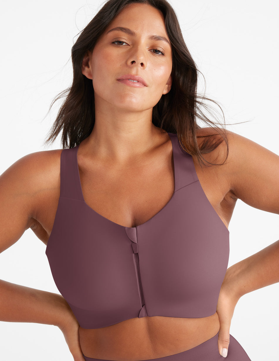 Knix Catalyst Front Zip Sports Bras Purple | GZDPCW-267