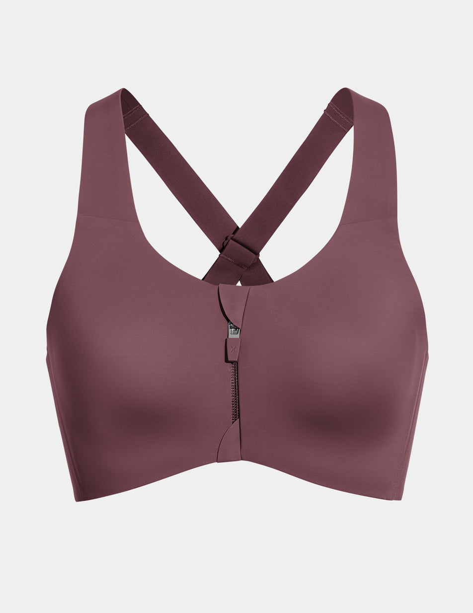 Knix Catalyst Front Zip Sports Bras Purple | GZDPCW-267