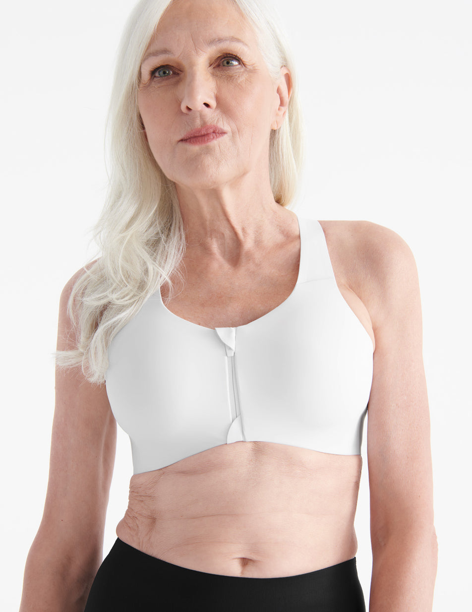 Knix Catalyst Front Zip Sports Bras White | CHAYVX-354