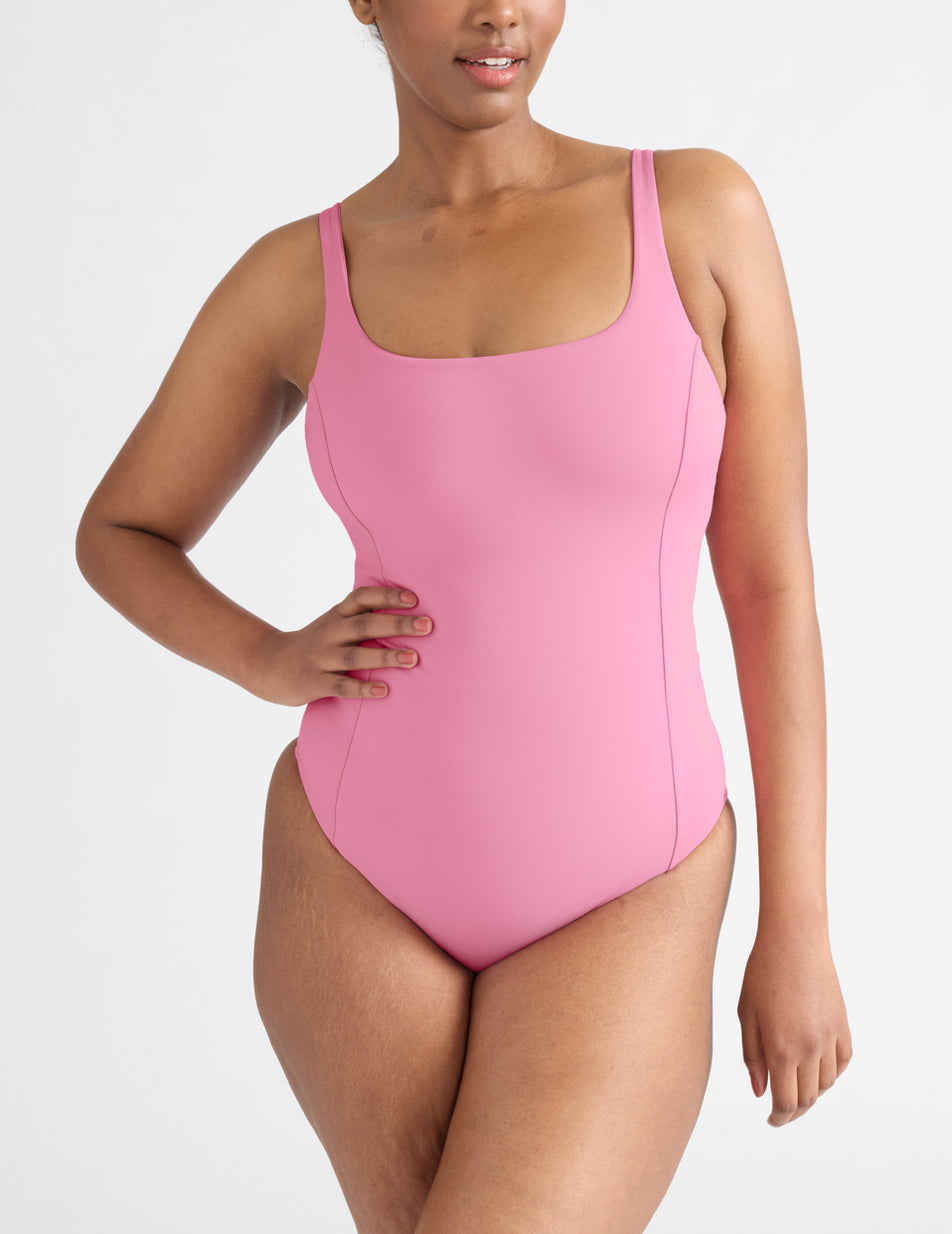 Knix Cinch Shaper One Piece Swimsuits Pink | CXSKEG-392