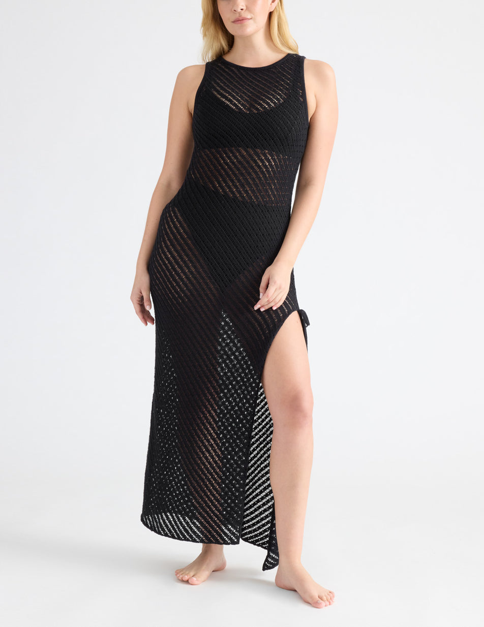 Knix Crochet-Knit Beach Dress Black | UJXGWV-547