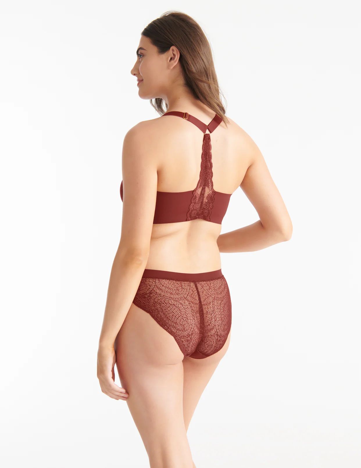 Knix Essential Lace Bikini Bottoms Brown | IBMSXA-629