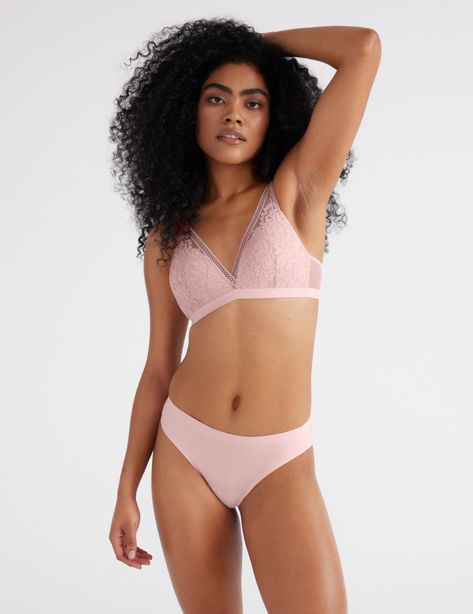 Knix Essential Lace Bikini Bottoms Pink | LZXADC-325