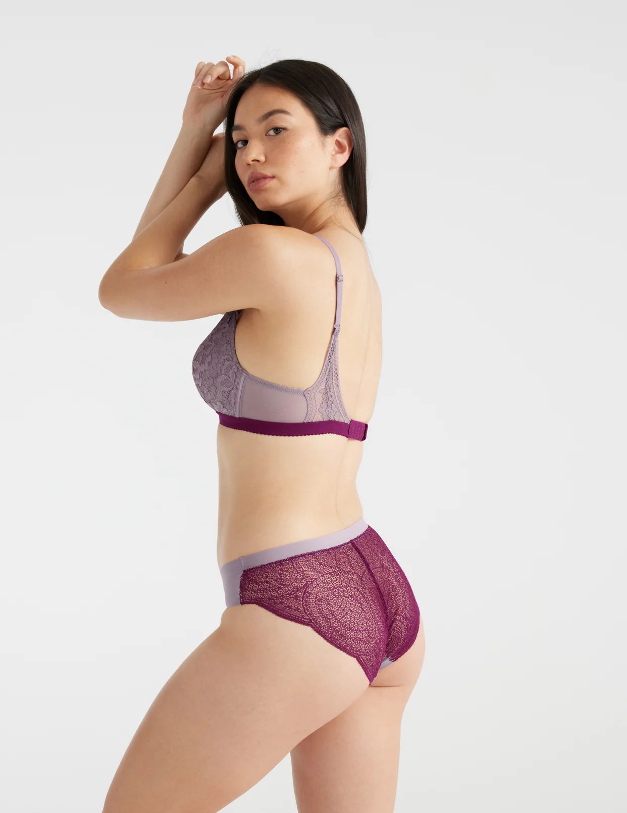 Knix Essential Lace Bikini Bottoms Purple | MQDFHB-275