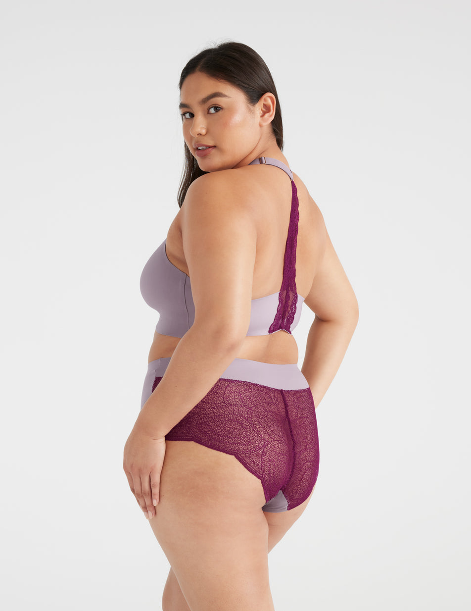 Knix Essential Lace High Rise Underwear Purple | AVRLXN-183