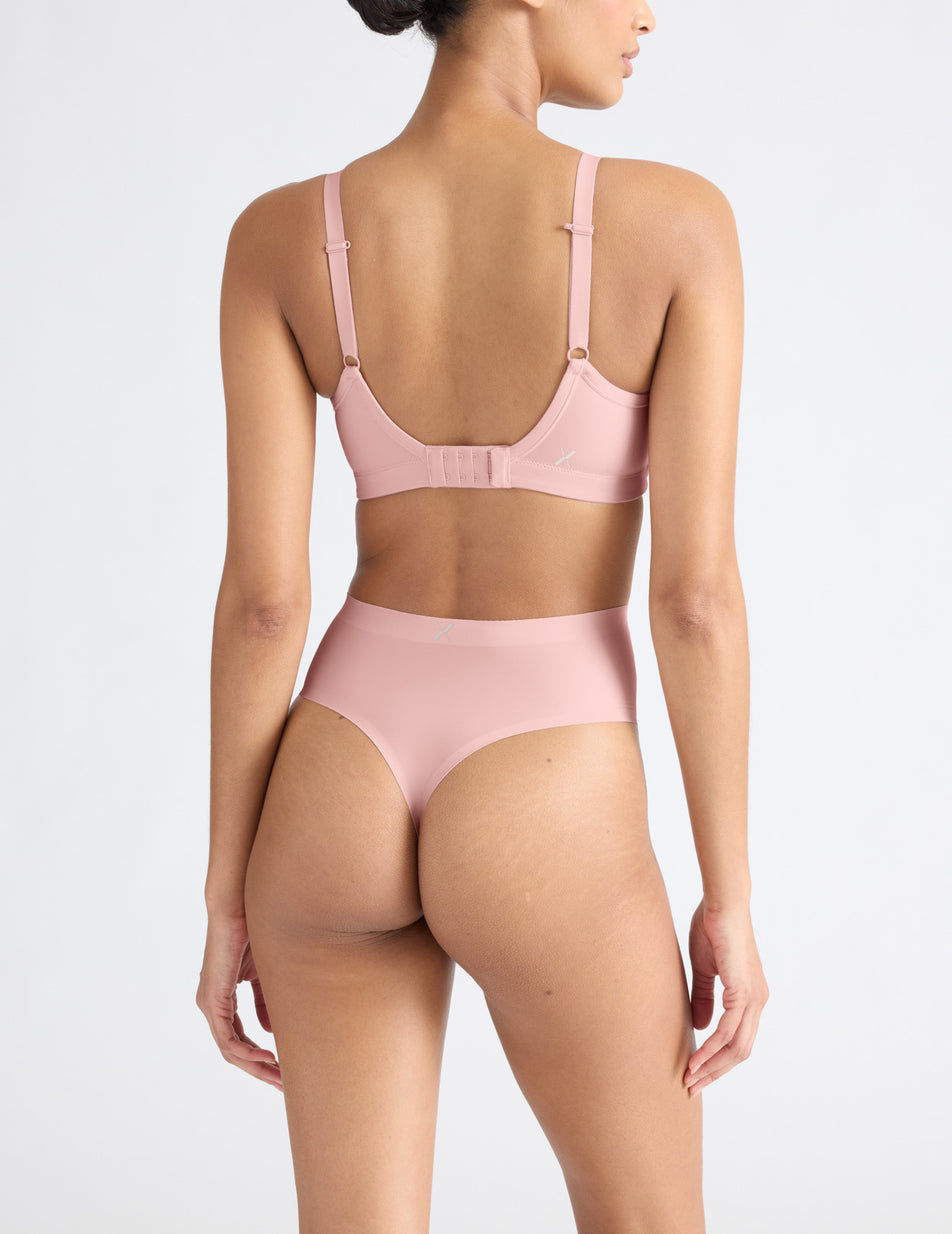 Knix Essential No-Show High Rise Thong Pink | OHJGAL-485