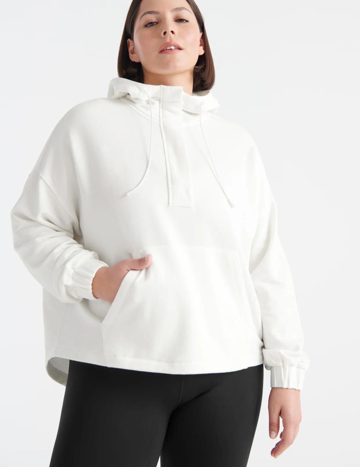 Knix Good to Go Fleece Oversized Hoodie White | GXQRDM-371