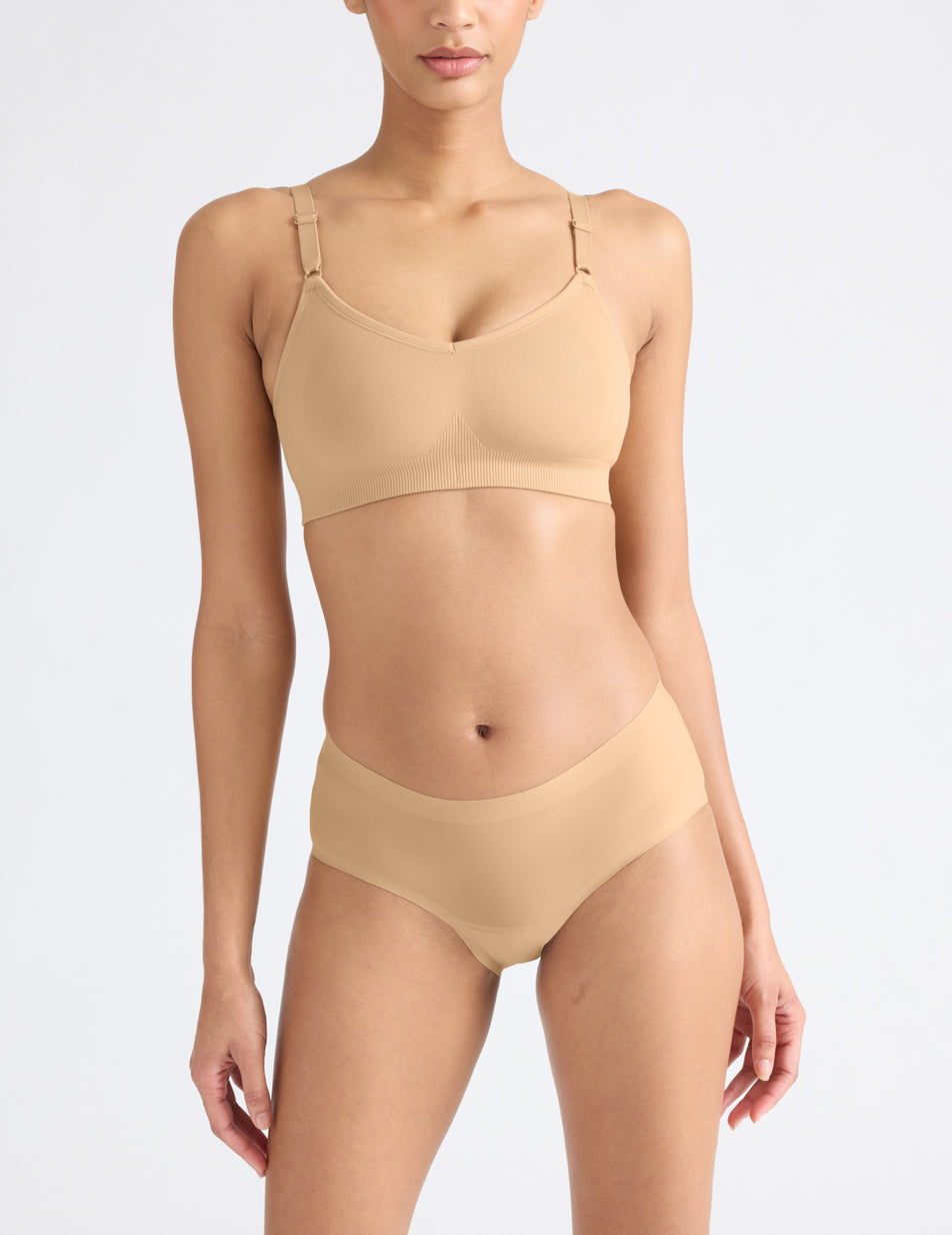 Knix Good to Go Seamless Bras Beige | EDWUOJ-490