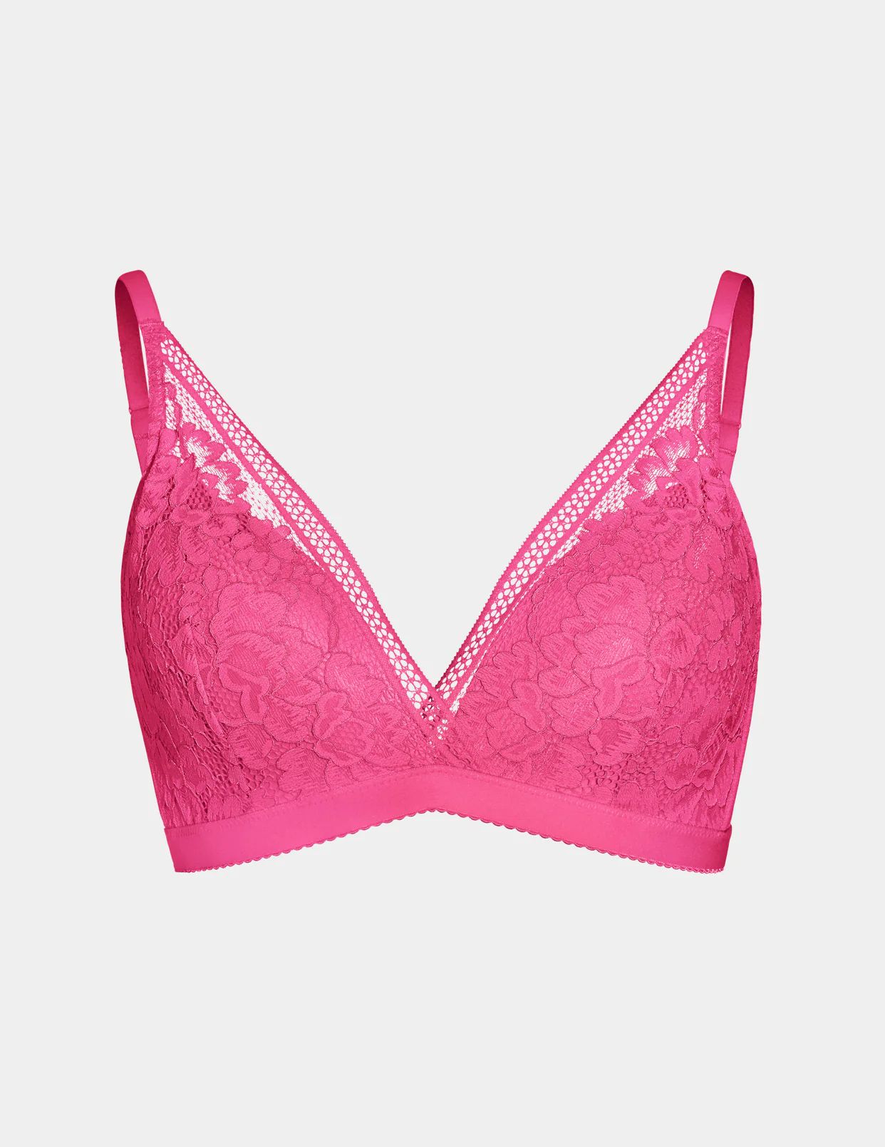 Knix Lace Deep-V Bras Fuchsia | DHYFRV-742