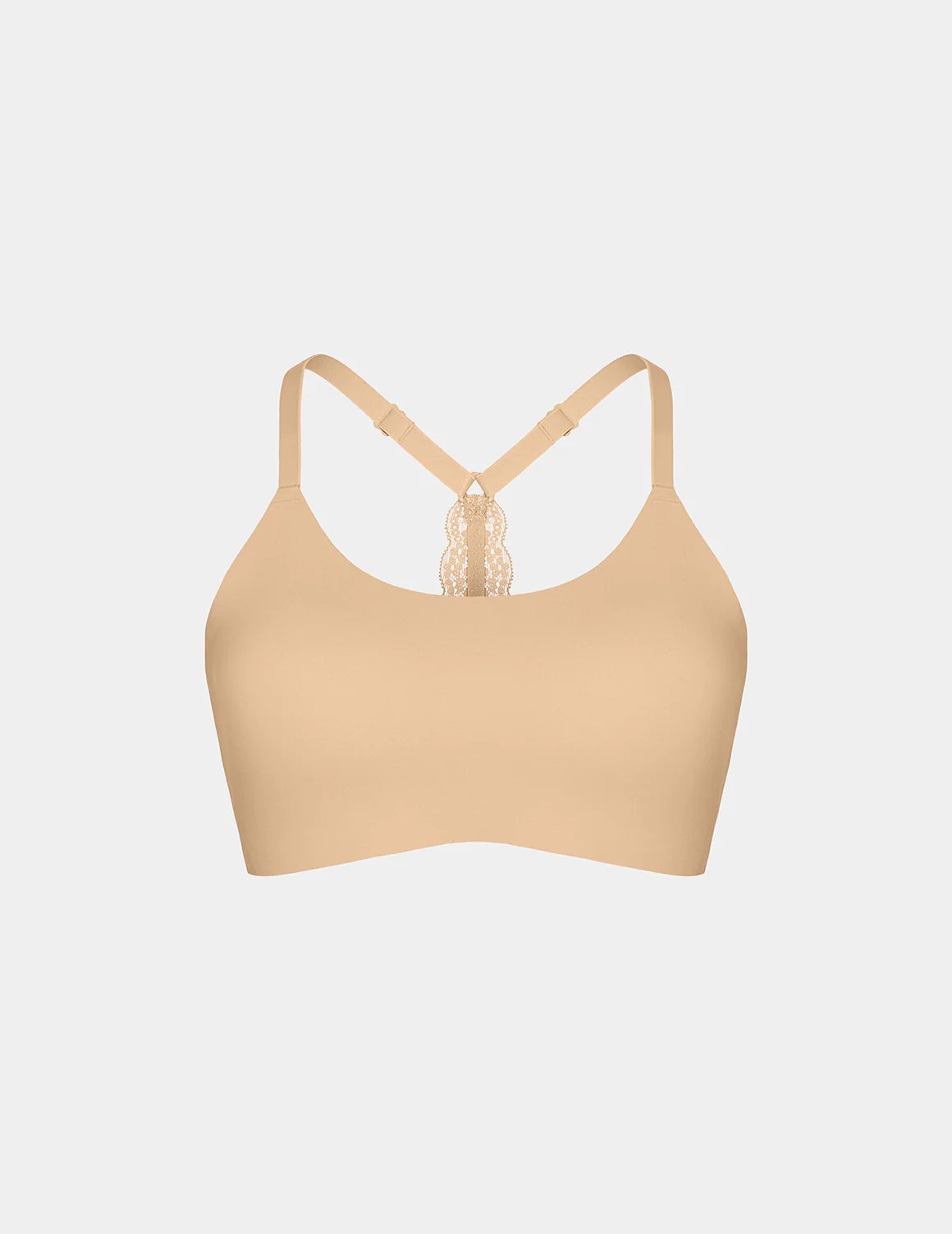 Knix Lace Racerback Bras Beige | MBNFGA-548