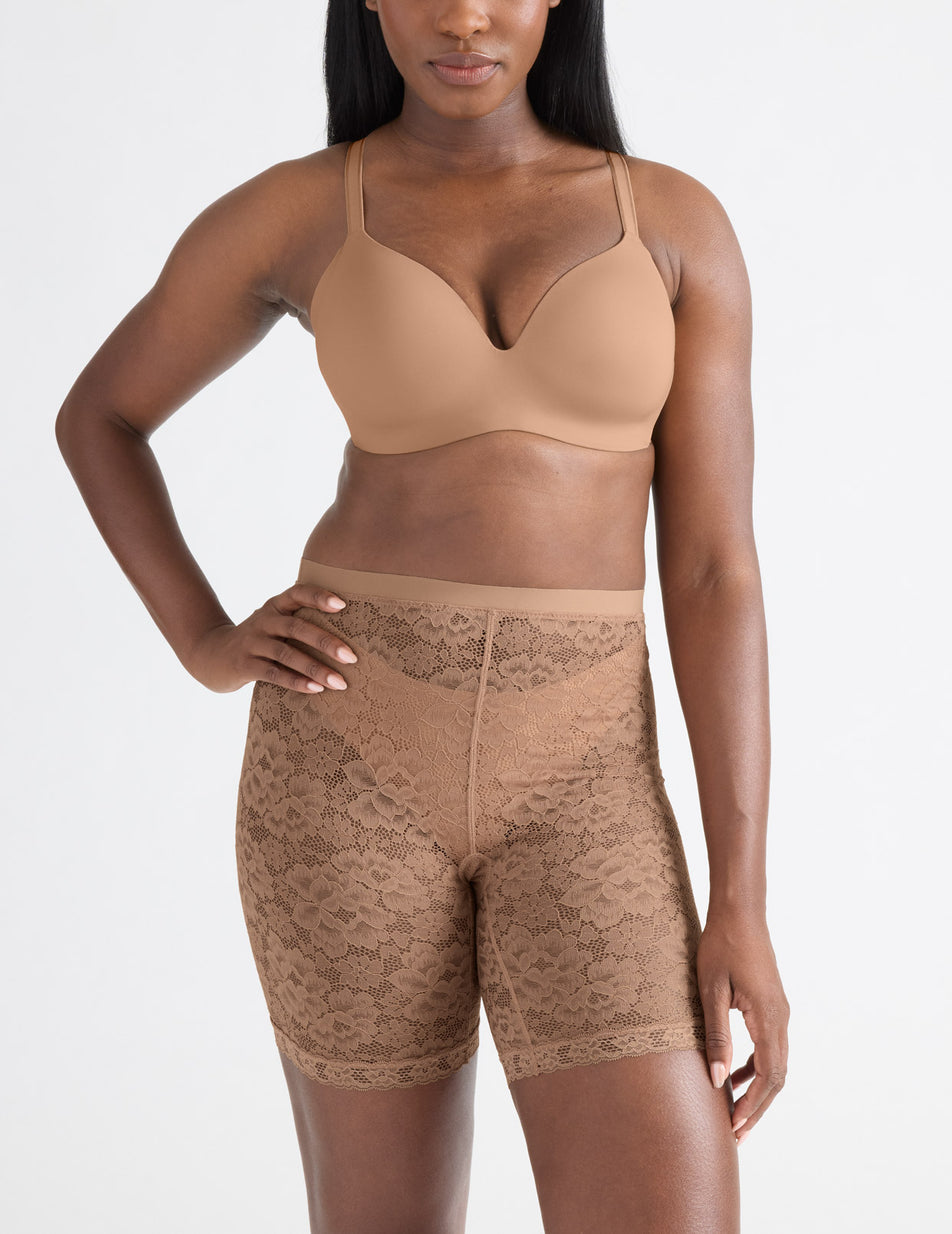 Knix Lace Thigh Saver® 6 Shorts Beige | ABXPNW-872