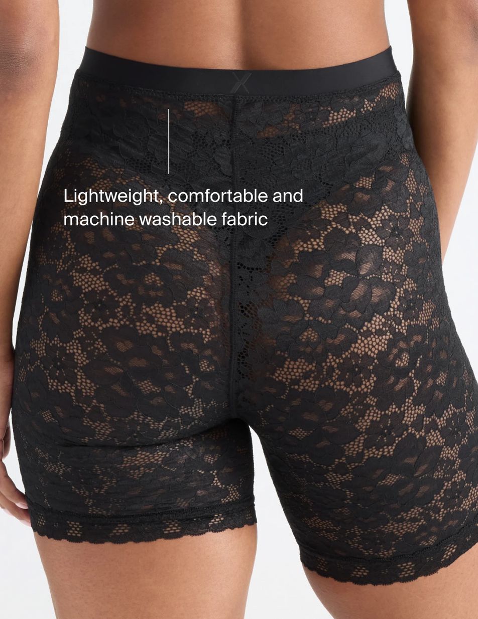 Knix Lace Thigh Saver® 6 Shorts Black | TWVOCN-391