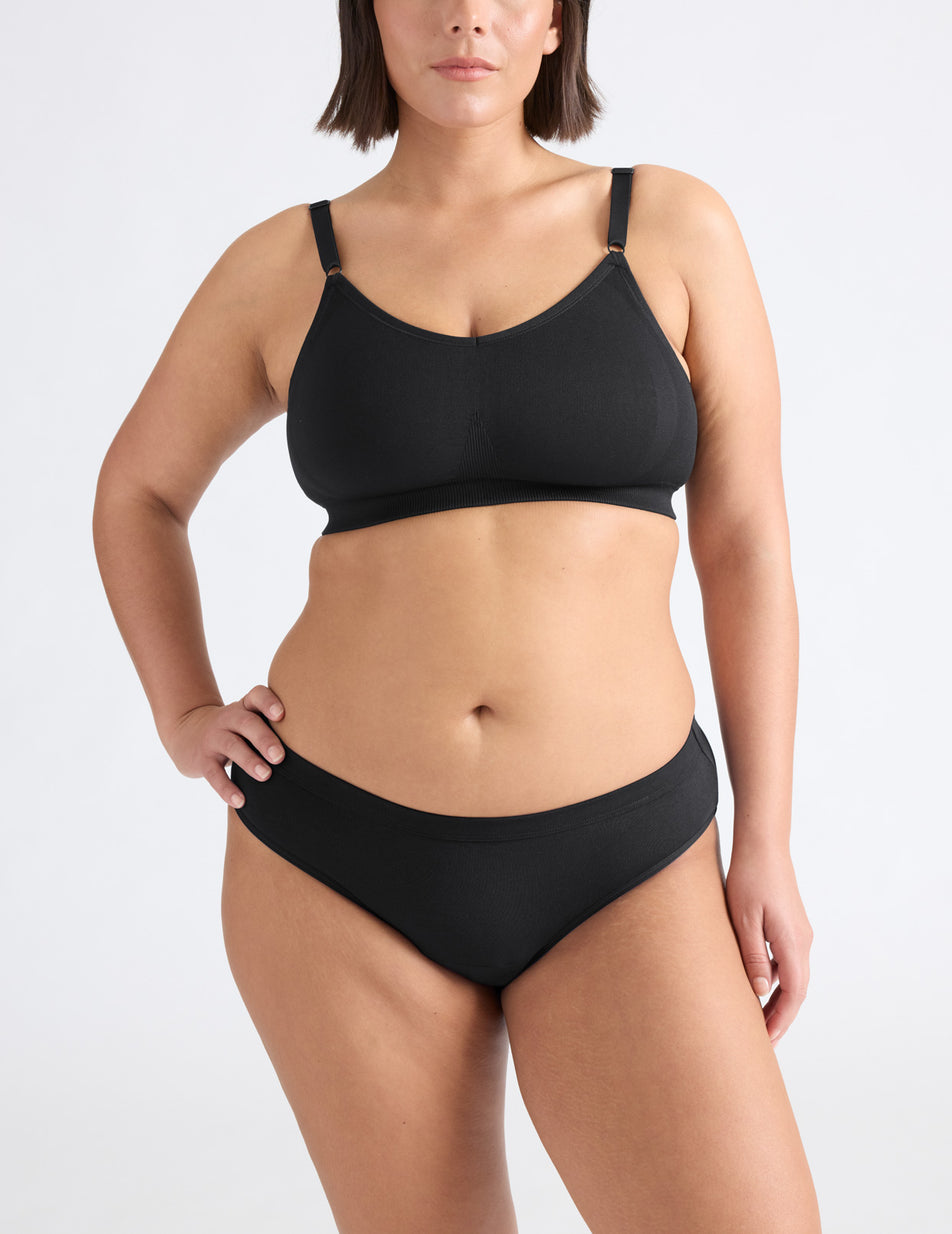 Knix Leakproof Cotton Bikini Bottoms Black | DMSNCA-598