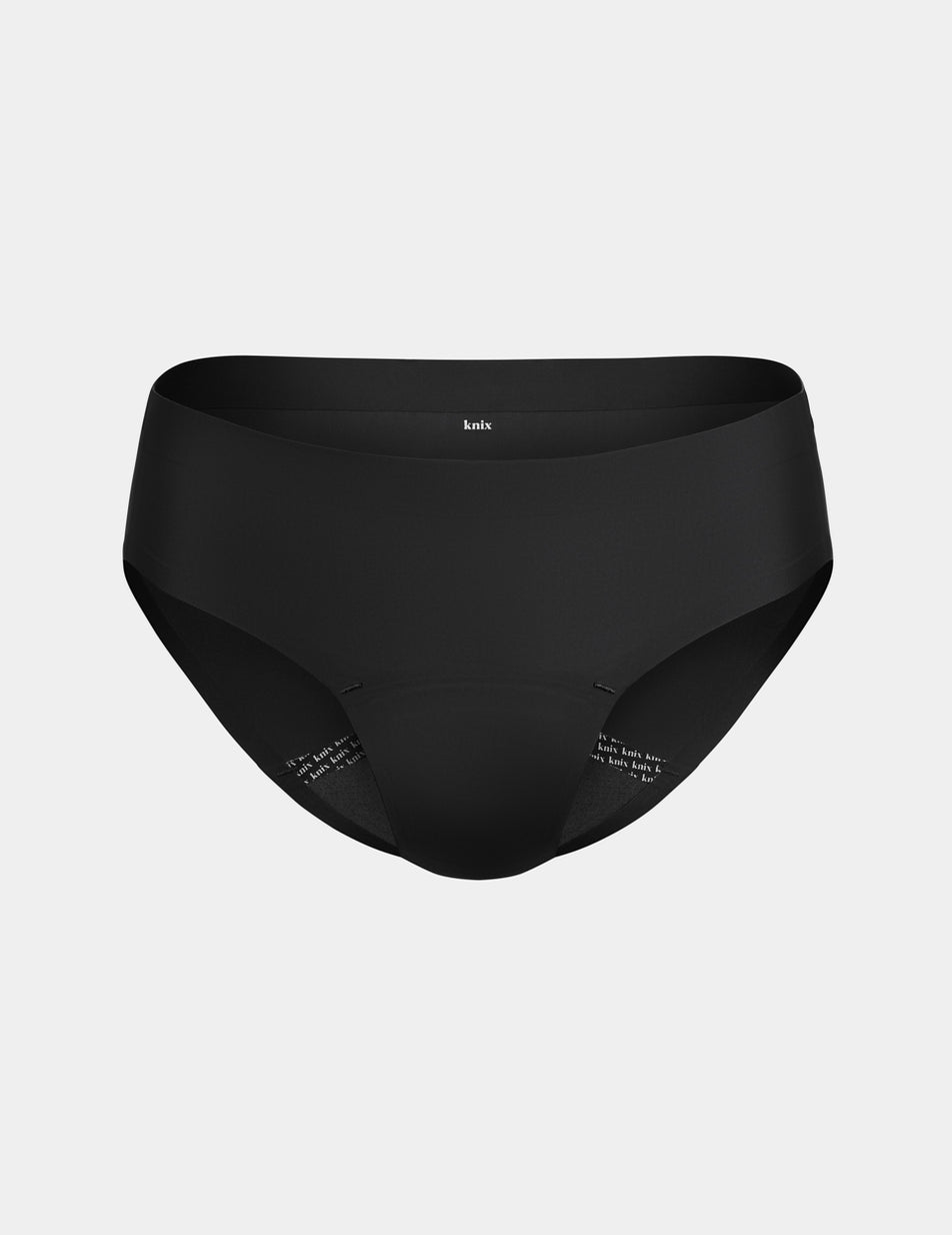 Knix Leakproof UltraThin No-Show Bikini Bottoms Black | EMJFUN-042