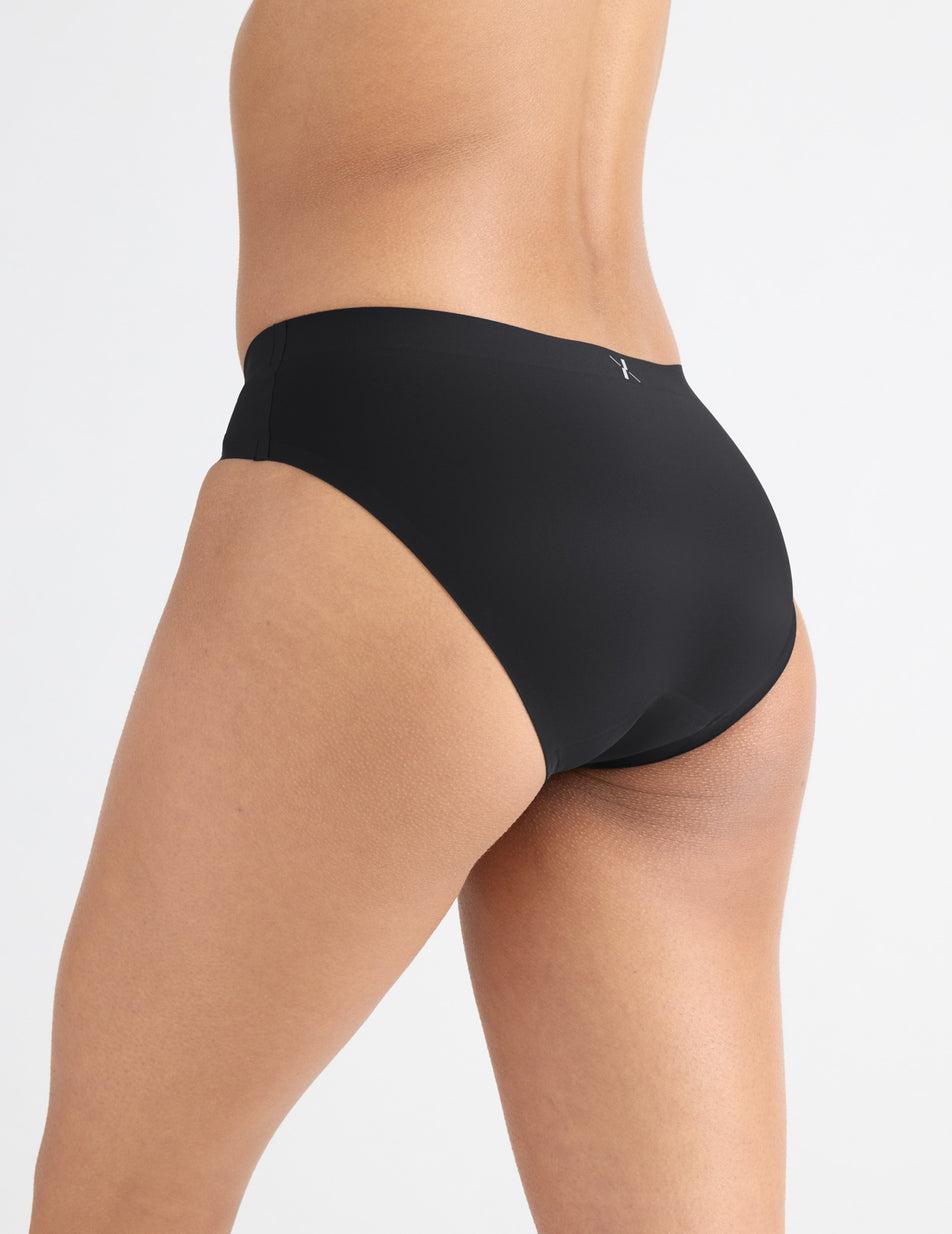 Knix Leakproof UltraThin No-Show Bikini Bottoms Black | EMJFUN-042