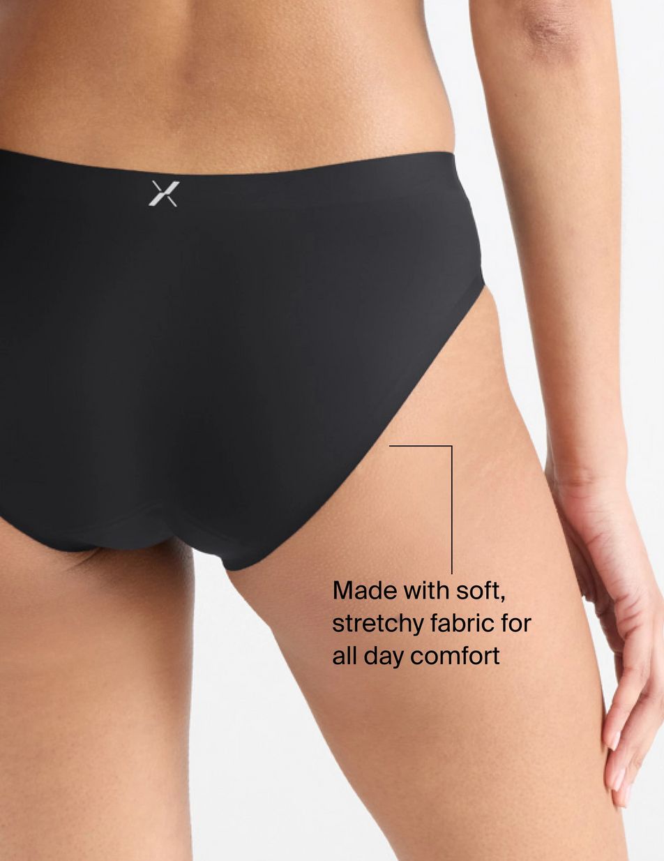 Knix Leakproof UltraThin No-Show Bikini Bottoms Black | EMJFUN-042