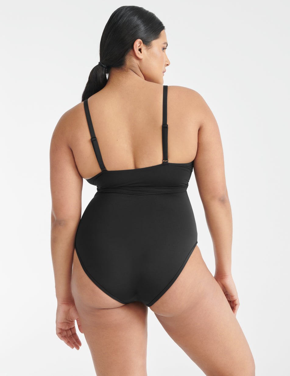 Knix Leakproof Wrap One Piece Swimsuits Black | MJOKDY-876