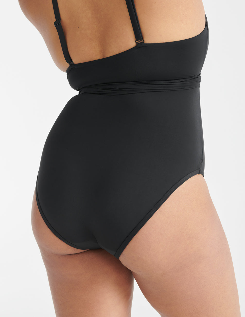 Knix Leakproof Wrap One Piece Swimsuits Black | MJOKDY-876