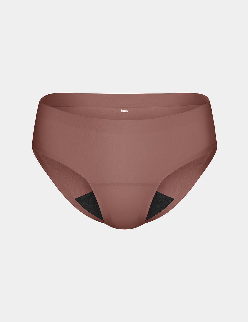 Knix Light Leakproof No-Show Bikini Bottoms Chocolate | FCJELT-046