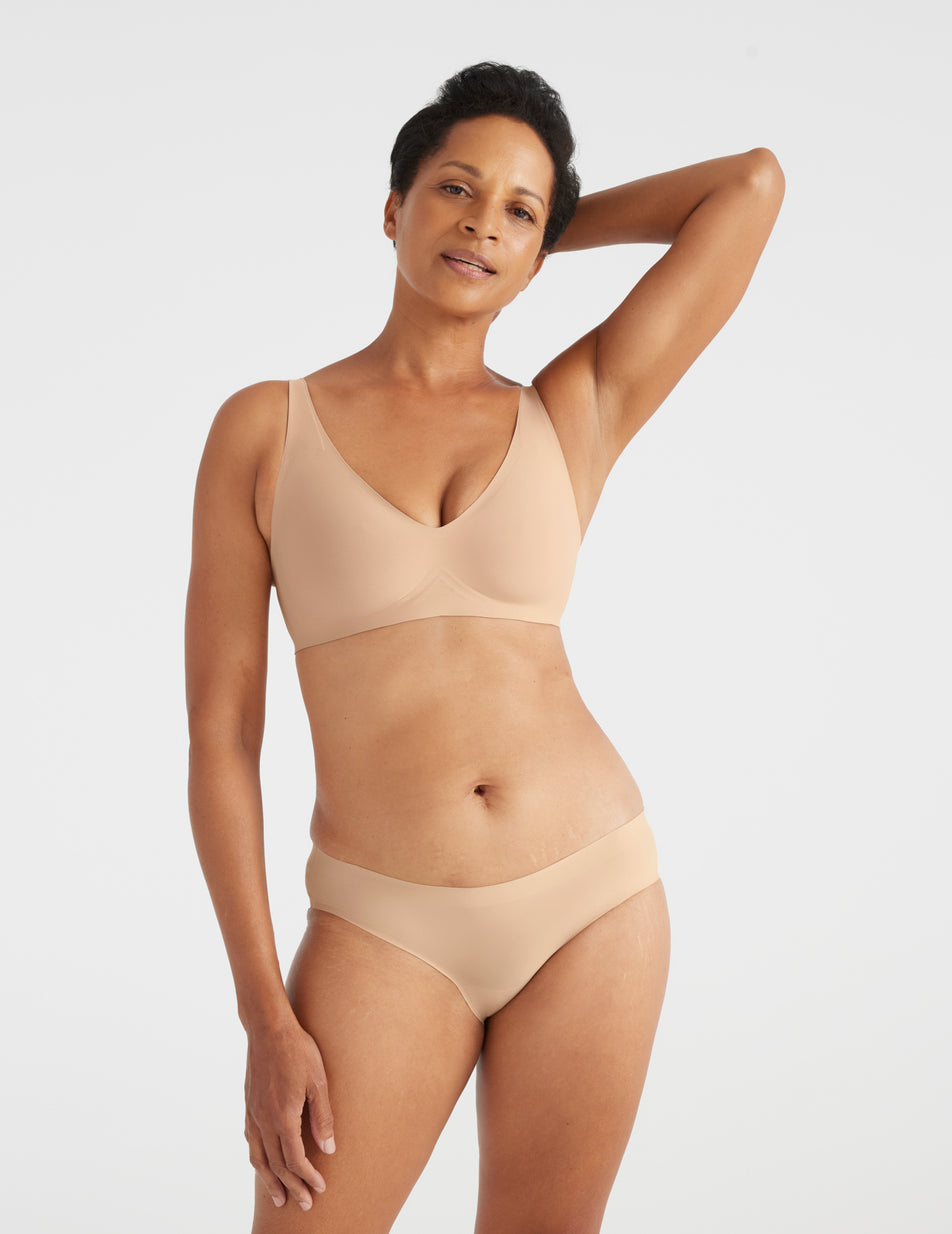 Knix Light Leakproof No-Show Cheeky Underwear Beige | XZAVUH-135