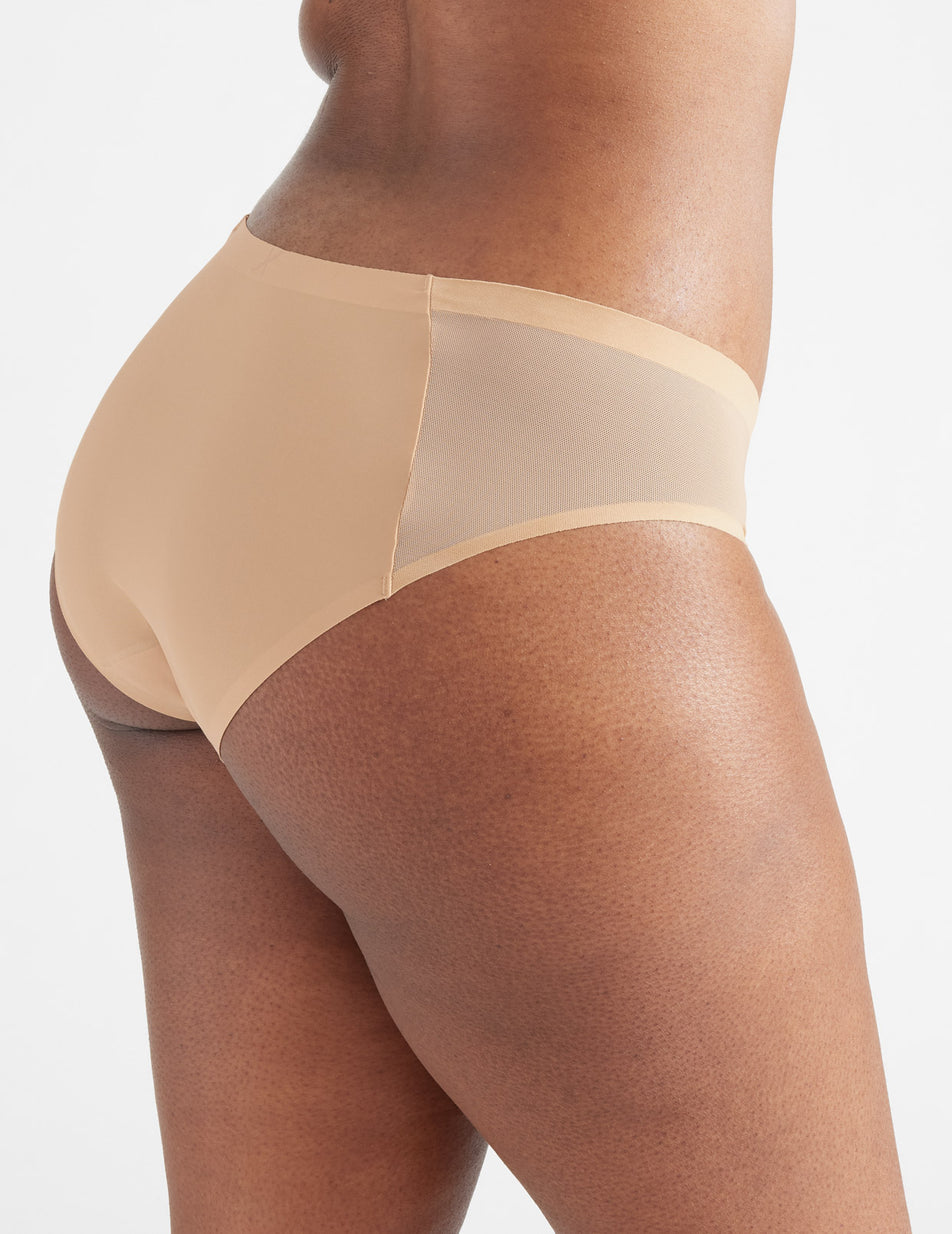 Knix Light Leakproof No-Show Mesh Bikini Bottoms Beige | EFCWPU-418