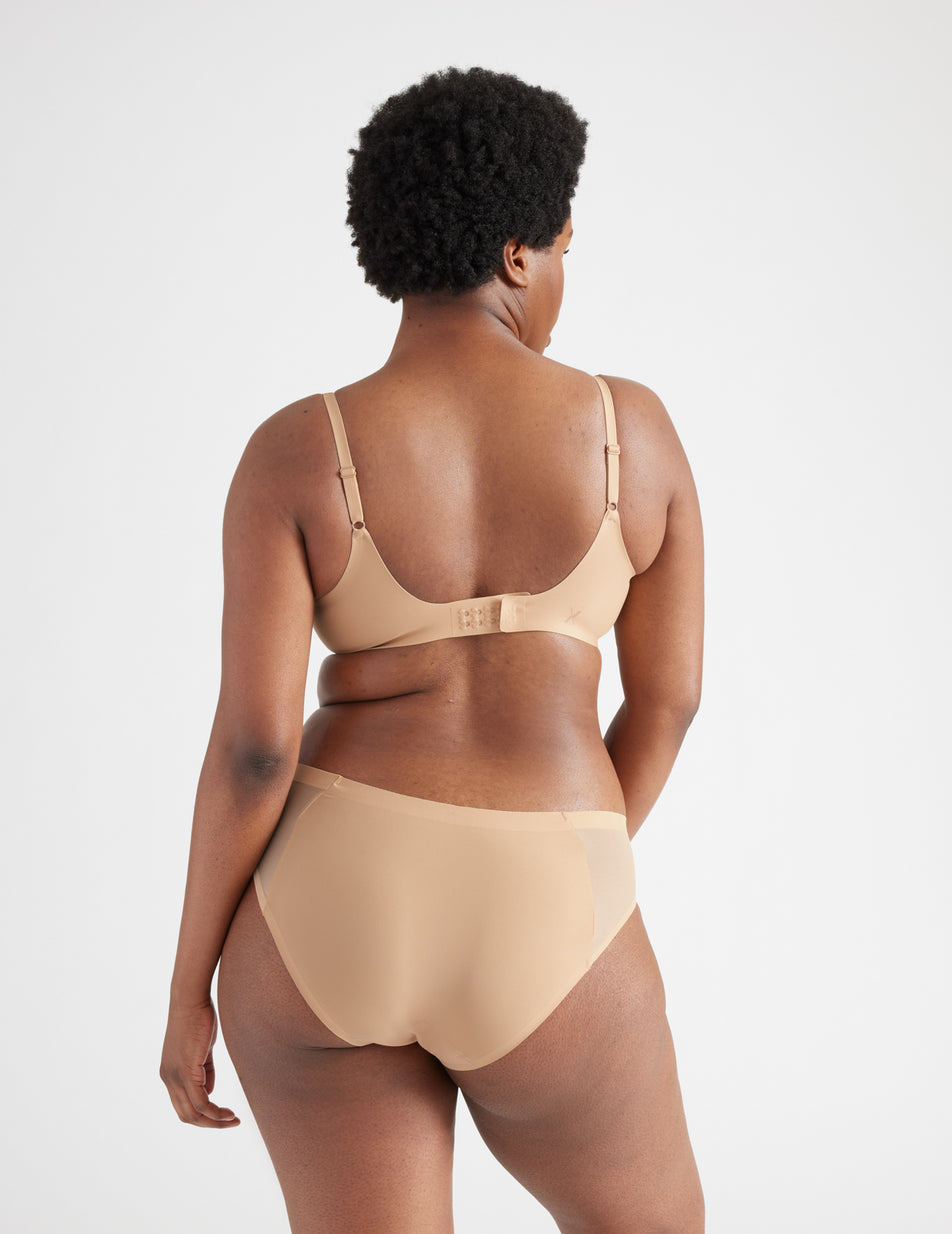 Knix Light Leakproof No-Show Mesh Bikini Bottoms Beige | EFCWPU-418