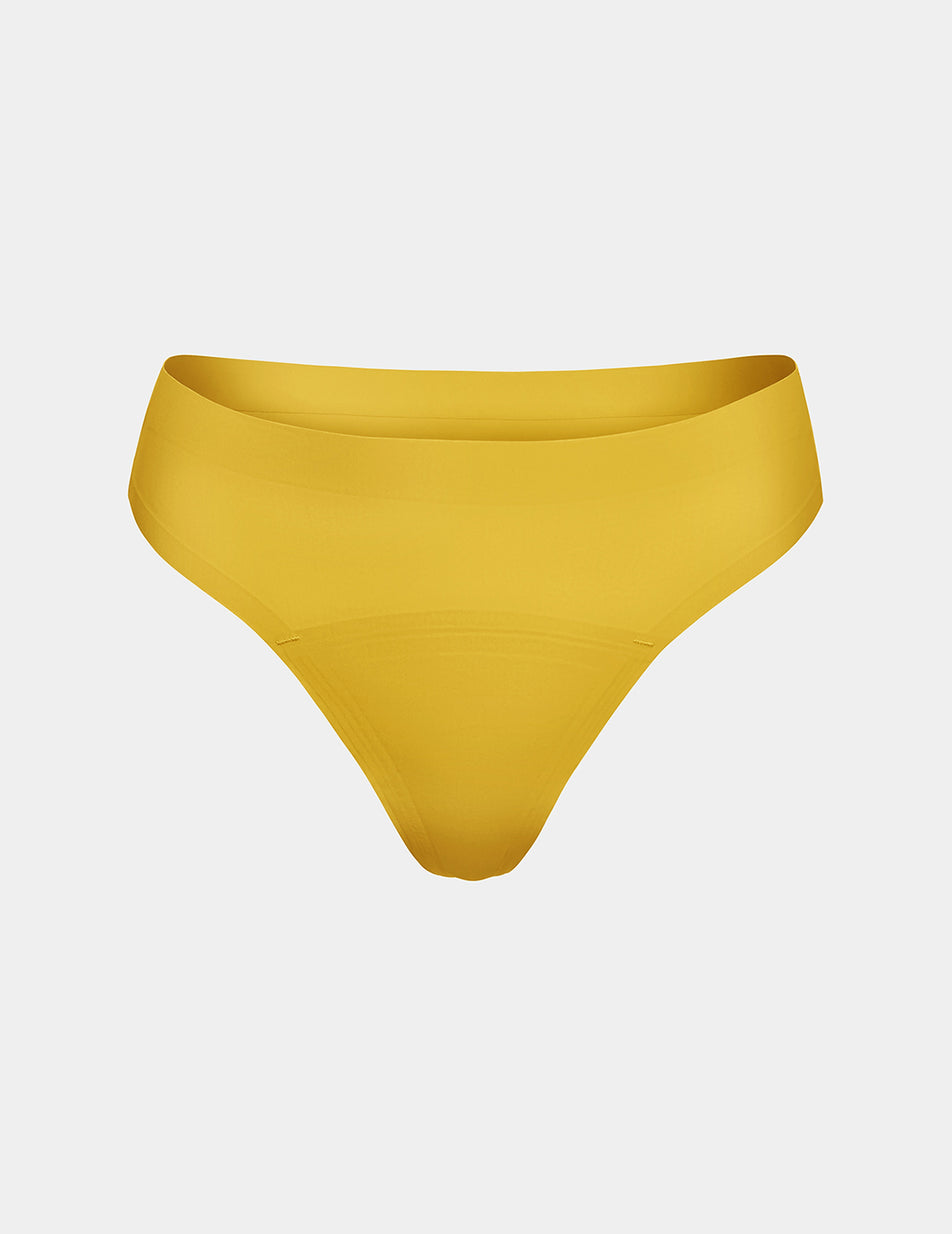 Knix Light Leakproof UltraThin No-Show Thong Yellow | WMQJNK-760