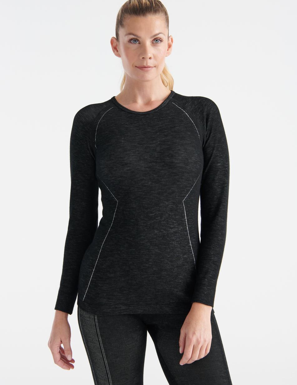 Knix Merino SculptWool® Seamless Tops Black | BADPMT-695