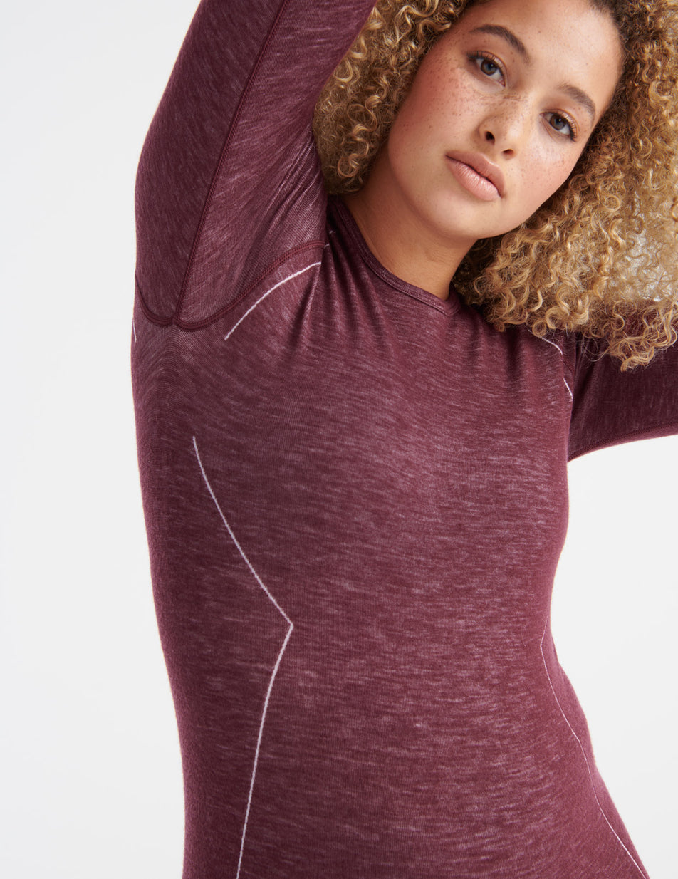 Knix Merino SculptWool® Seamless Tops Burgundy | OFYCKV-516