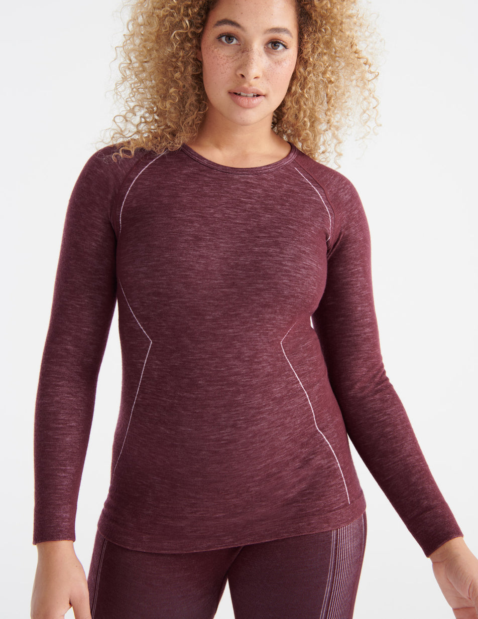 Knix Merino SculptWool® Seamless Tops Burgundy | OFYCKV-516