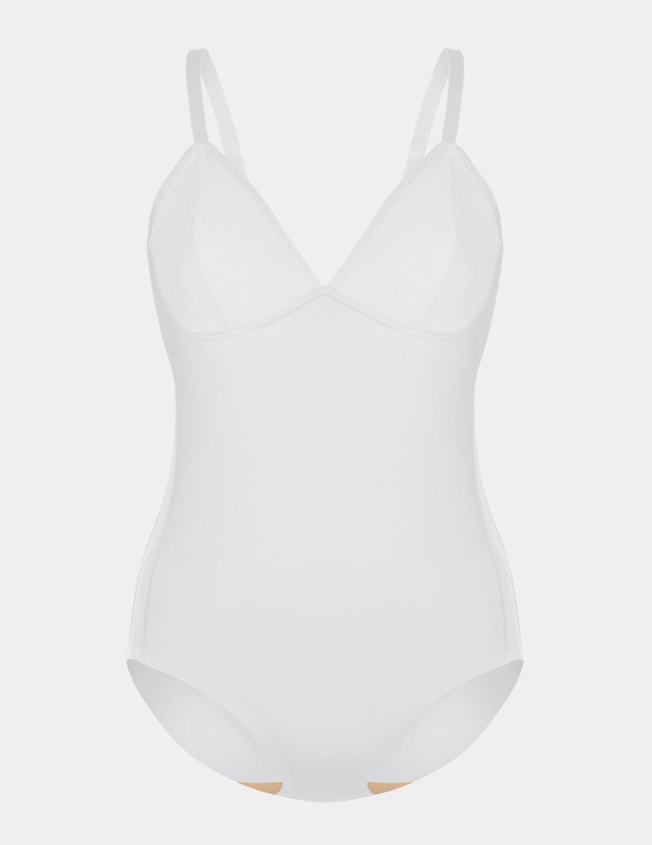 Knix Mesh Deep V Bodysuit White | KUGYLN-523