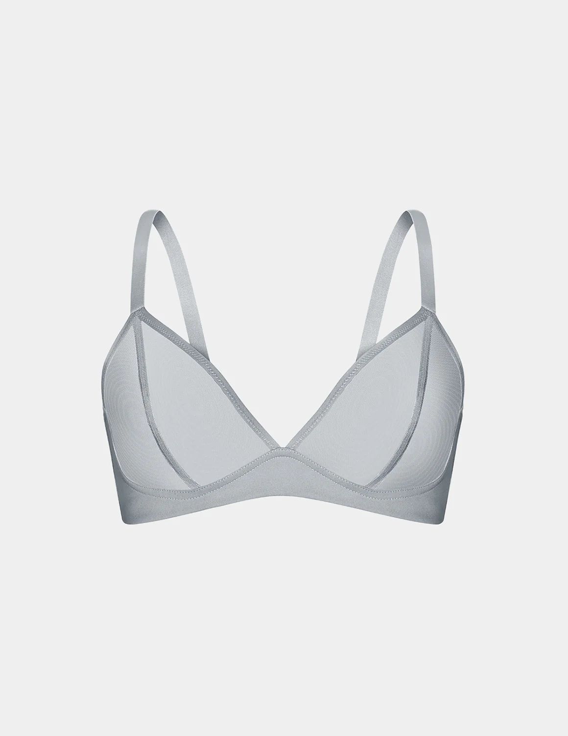 Knix Mesh Deep V Bras Grey | RXGBSV-726