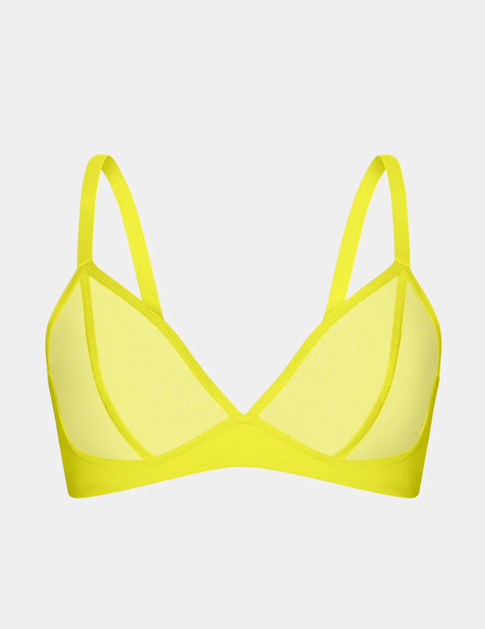 Knix Mesh Deep V Bras Yellow | FRTDKA-835