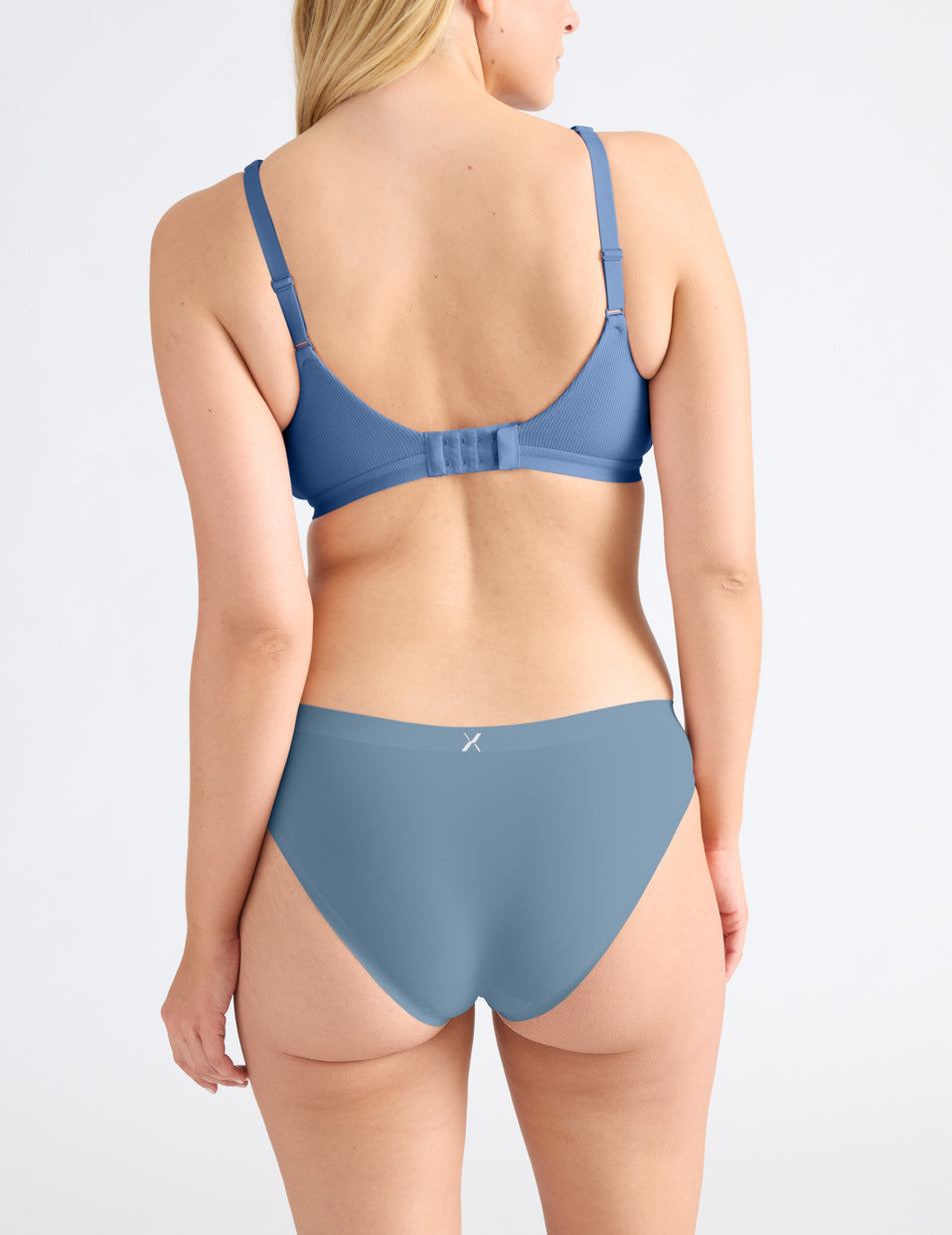 Knix Micro Modal Rib Bras Blue | SBTAUF-029