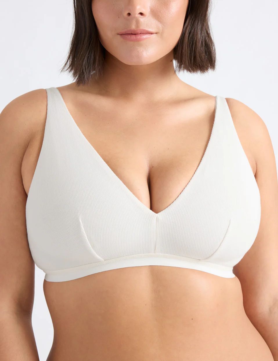 Knix Micro Modal Rib Bras White | BPRAJQ-875