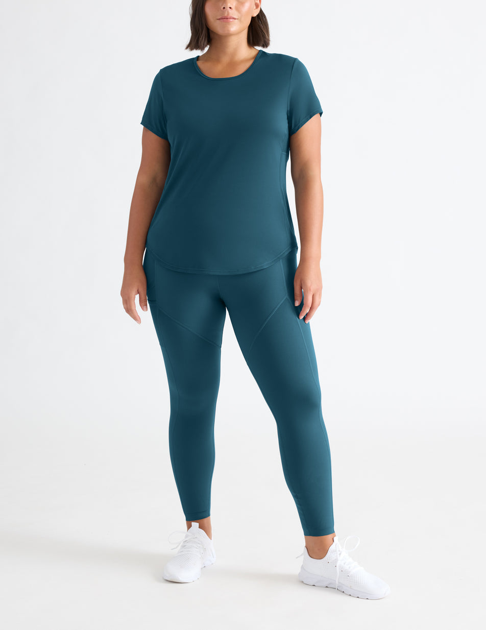 Knix Momenta Active T Shirts Peacock Blue | SMGFAI-481